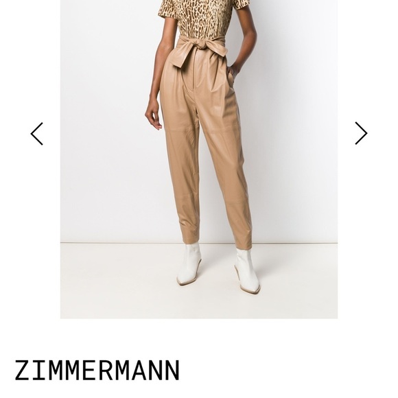 BNWT | Zimmermann Obi Leather Pant (Wine Brown) | size AU 0 US 2-4 - Picture 5 of 8